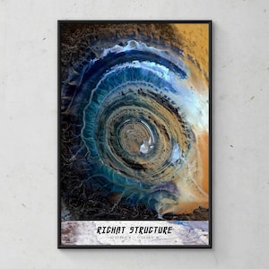 Eye of the Sahara Poster - Ancient Geographical Mystery, Richat Structure Wall Art