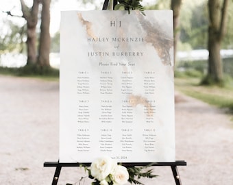 Editable Blush Wedding Seating Chart, CANVA Template, Seating Sign, Welcome Sign, Wedding Chart, take your seat, marble seating chart