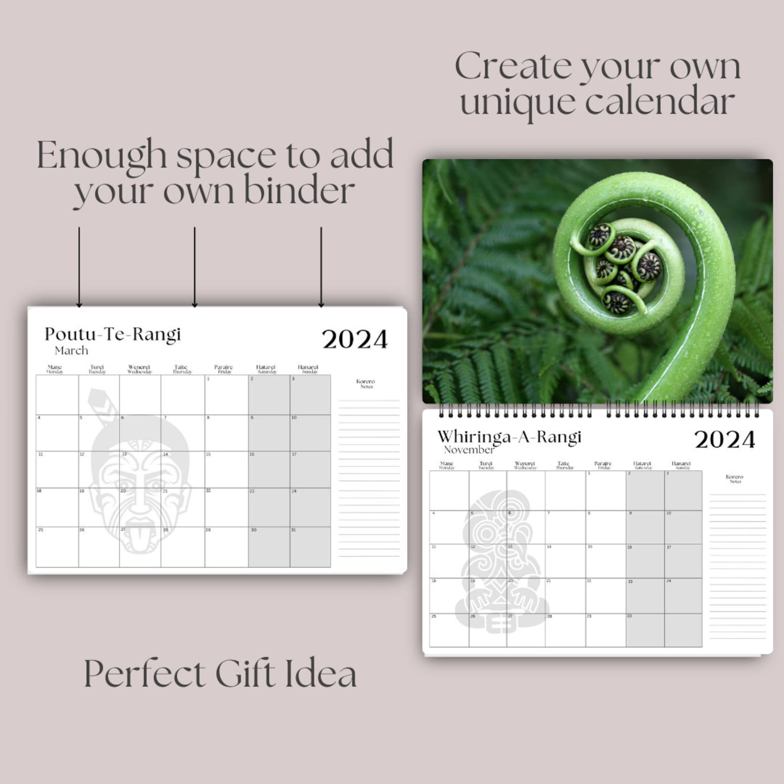 Maori Calendar Maori New Zealand Calendar Maori Wall Etsy Australia