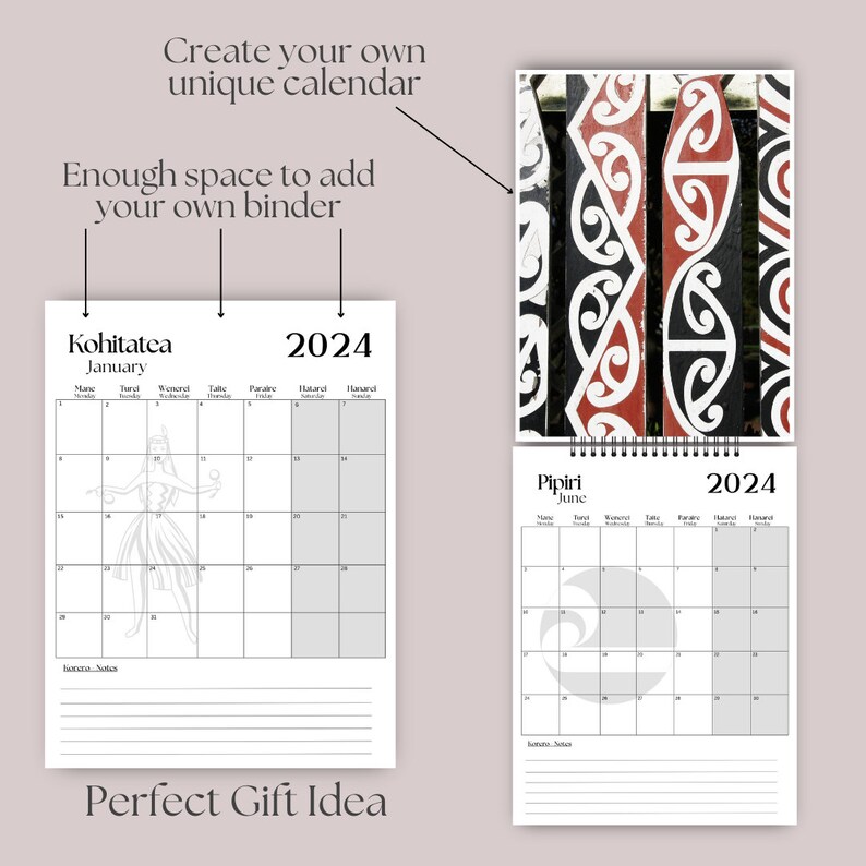 NZ Maori New Zealand Calendar 2024 Calendar Maori Months Etsy Australia