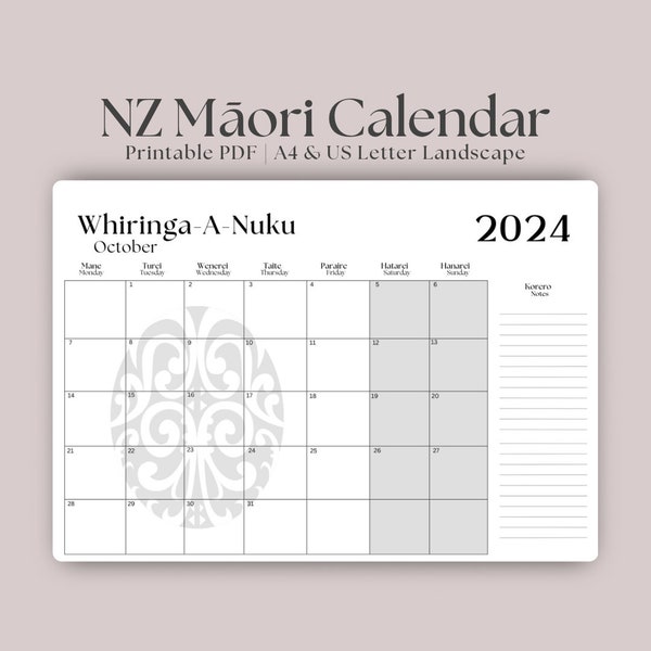 Nz Maori Calendar Etsy