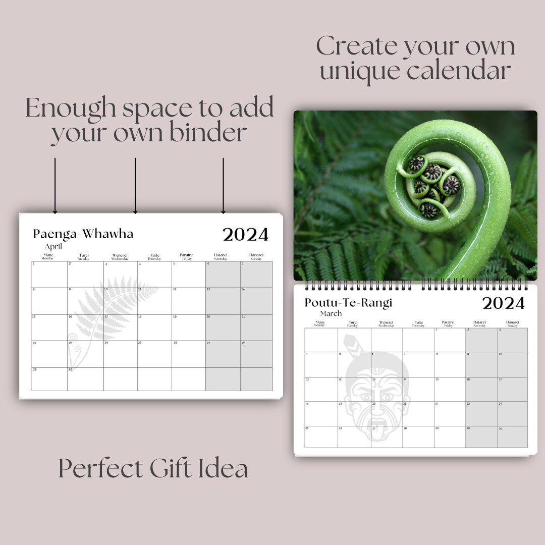 Maori Maori Calendar Printable Calendar Calendar Digital Etsy Australia