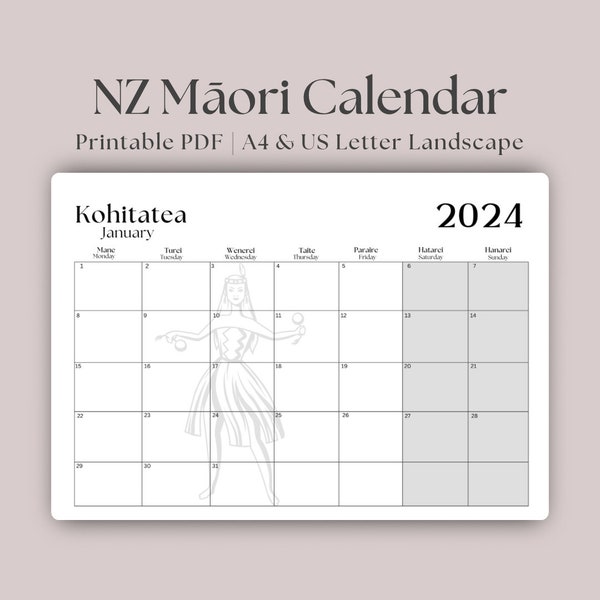Nz Maori Calendar Etsy