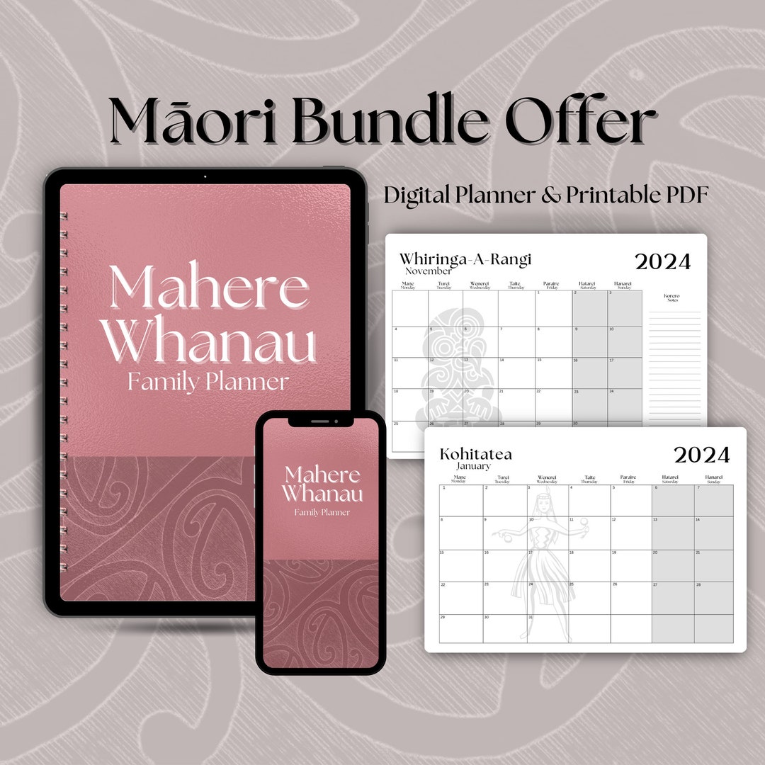 Māori Māori Calendar Maori Digital Planner Mobile Planner Etsy