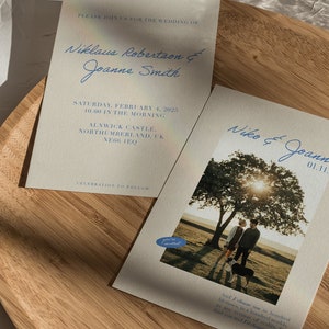 Photo Wedding Invitation: Minimalist Handwritten Stationery