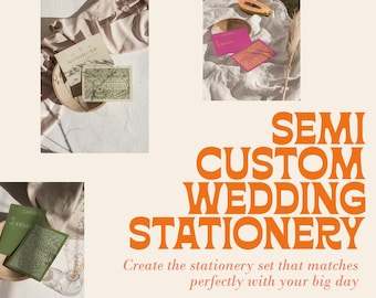 ABBY | Minimal Wedding Invite | semi-custom floral wedding Invite | ANY COLOUR | Custom Wedding Stationery | Modern Wedding Invitations