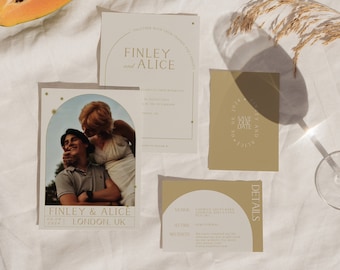 Minimalist Art Invitation Suite Digital Template - Wedding Invitation Editable Template with option to print - Gift for Best Friend [EFFY]