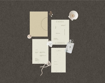 Minimalist Wedding Invitation Suite: Modern Layered Design, Elegant Stationery