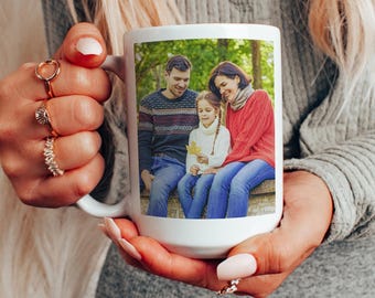 Custom Photo Mug, Personalized Mug with Your Photo and Text, Picture Cup, Customizable Mug