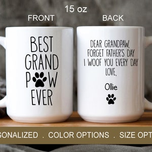 Grandpaw Mug Custom Dog Grandpa Gift, Best Dog Grandpa, Grandpaw Fathers Day, Gift From Dog