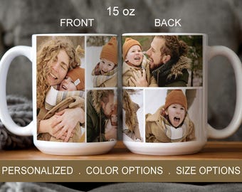 Custom Photo Collage Coffee Mug for Mothers day mug Personalized image mug for Mom Picture collage gift mug for Grandma Mug Christmas Gift