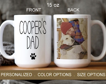 Personalized Dog Dad Photo Mug, Custom Pet Gift Father's Day Gift