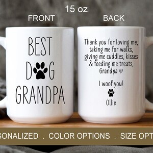 Dog Grandpa Gift, Custom Dog Mug Gifts, Dog Grandpa Gift Ideas, Personalized Dog Mug, Dog Grandparent Gift