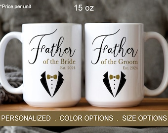 Father of the Bride Mug, Groom Mug Set, Wedding Party Gift, Wedding Mug, Teacup Set, Wedding Gift for Dad