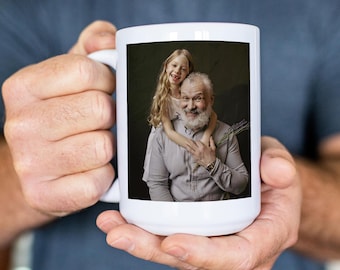 Custom Photo Mug for Grandpa Birthday Gift, Father's Day Gift From Grandkids, Grandfather Gift Idea, Personalized Photo Mug