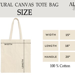 May include: Natural canvas tote bag with measurements: 15 inches wide, 16 inches long, and 20 inches handle. Made of 100% cotton.