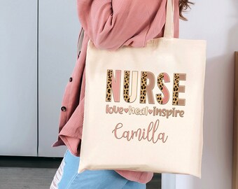 Nurse Tote Bag For Woman, Personalized Tote Bag, Nurse Tote for Work, Nurse Gift, RN Gifts For Women