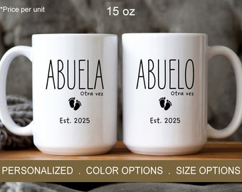 Abuela Abuelo Otra Vez Taza, Regalo de Anuncio de Bebé, Regalo de Abuela Abuelo, Regalo de Abuelos, Revelación de Embarazo