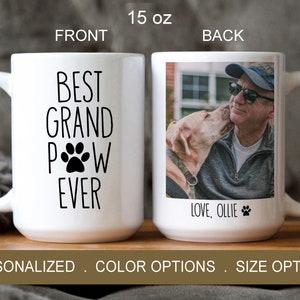 Grandpaw Mug Custom Photo Mug Dog Grandpa Gift, Best Dog Grandpa, Grandpaw Fathers Day, Gift From Dog