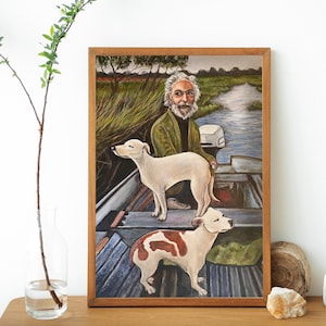 Poster dipinto Goodfellas Old Man and Dogs, stampa poster Good Fellas, pronto da appendere
