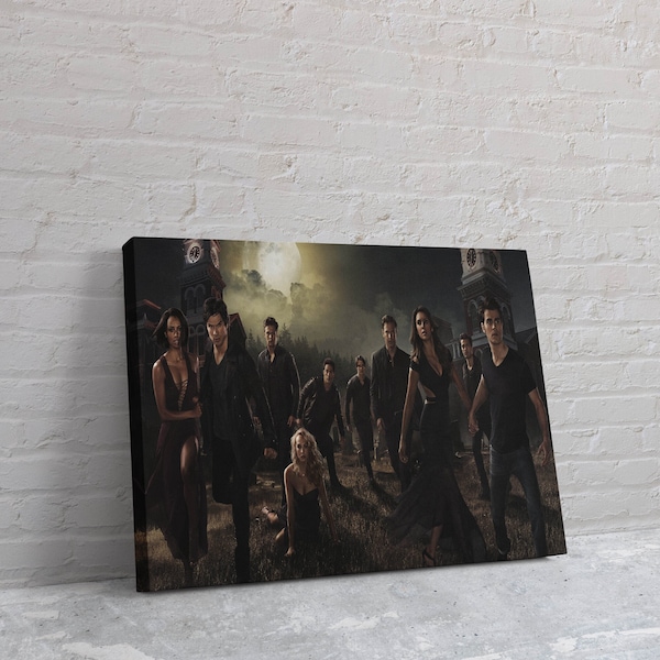 The vampire diaries print wall art, tv show print , retro tv show poster,