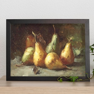 Kitchen wall art, moody wall decor, home decor art, vintage painting, kitchen wall decor, fruit wall decor