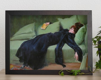 Decadent young woman portrait, after the dance by Roman Casas art, wall art