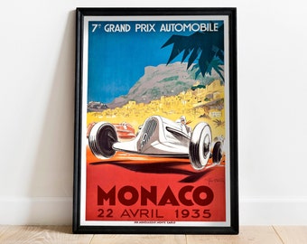 Monaco Grand Prix Poster: Vintage F1 Racing Art