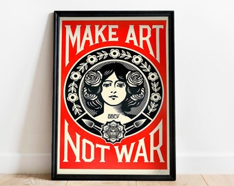 Shepard FAIREY OBEY Make Art Not War Original Signed Screenprint BONUS Etsy