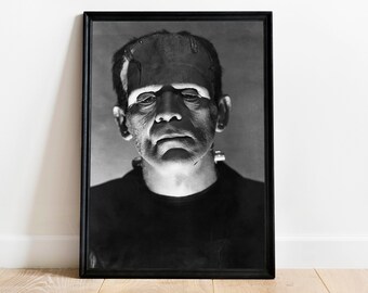 Frankenstein Movie Poster: Boris Karloff, Vintage Horror Canvas Print