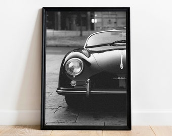 Vintage Car Poster: Black and White Classic Car Wall Art