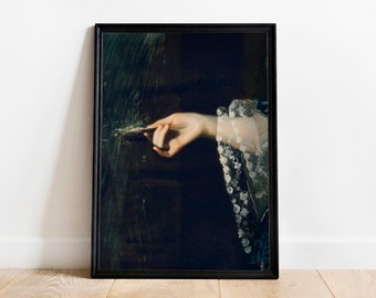 Victorian Woman Canvas Print: Moody Vintage Wall Art