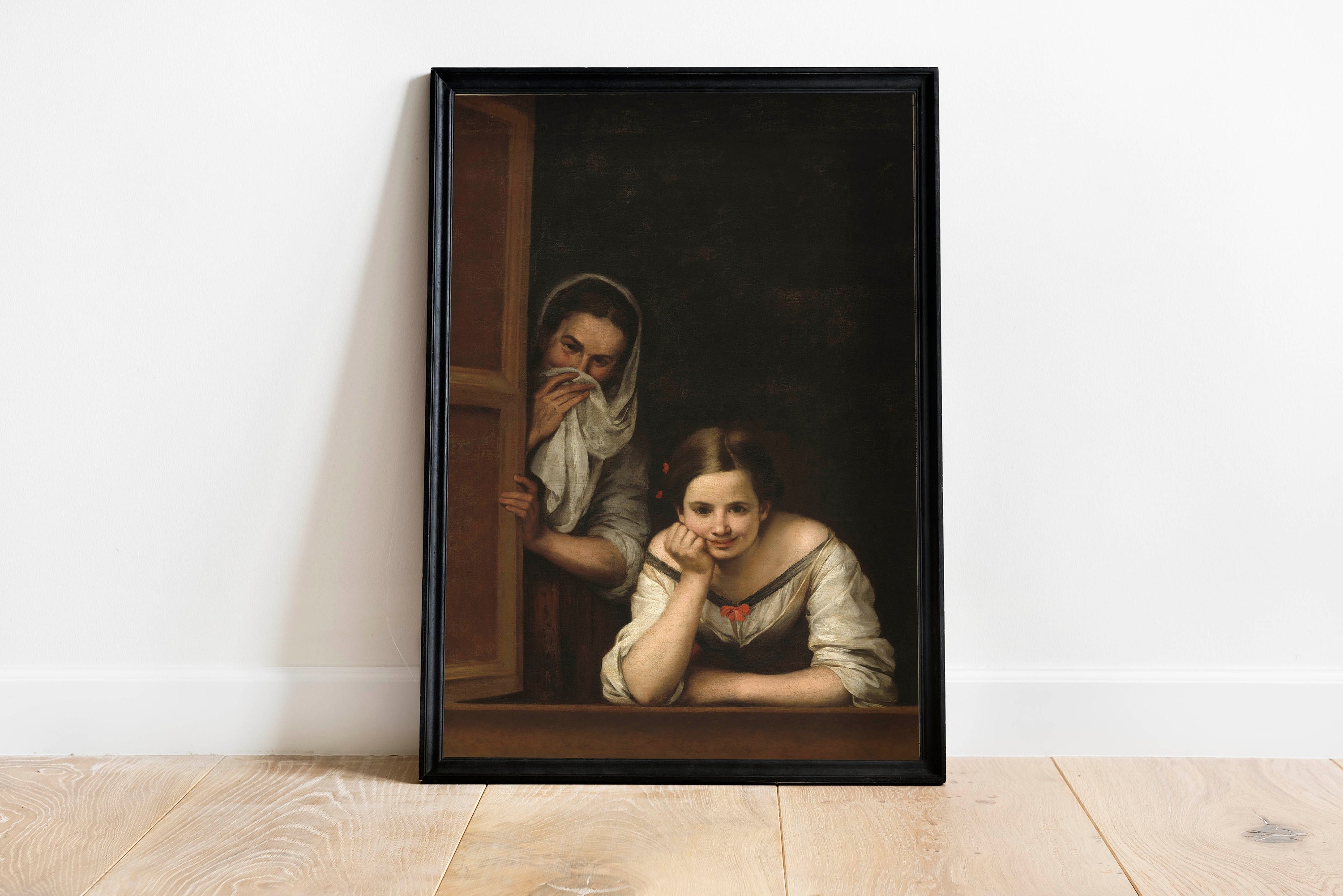 Funny Bathroom Poster, Vintage Bathroom Art Humor, Funny Portrait, Two