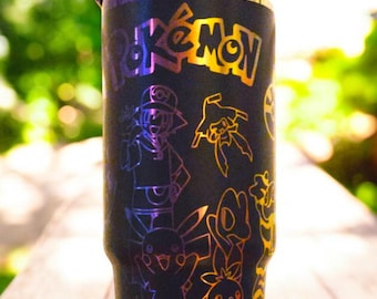 Gobelet 30 oz gravé au laser | Tasse anime avec poignée pivotante