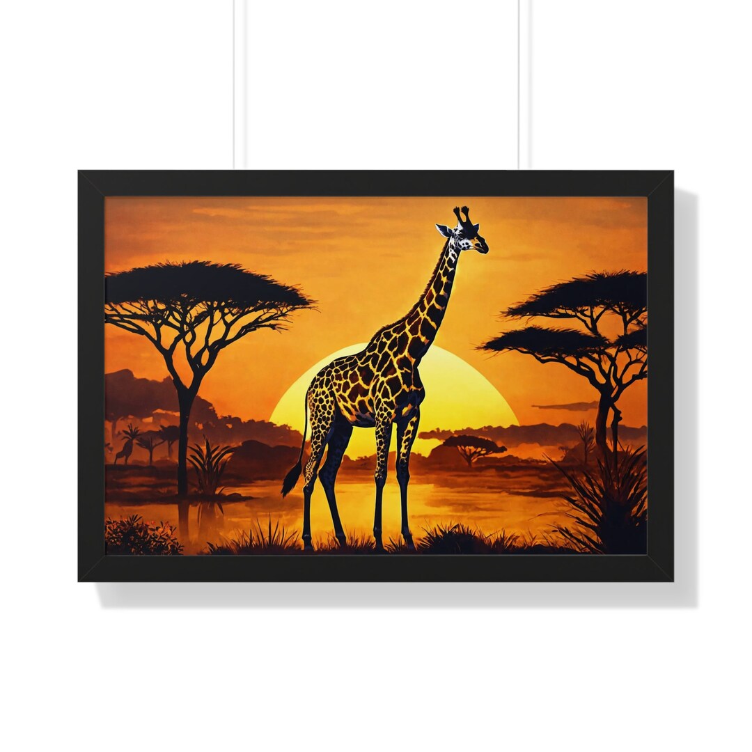 Watercolor Giraffe PRINTABLE ART Giraffe Poster Wildlife Gift Animals