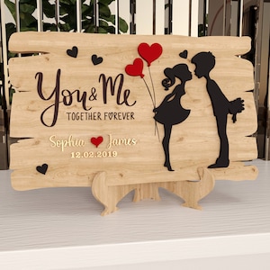 Valentinstag Zeichen SVG, Paar Laser geschnitten Datei, Valentinstag Regal Zeichen Datei, Laser Valentinstag geschnitten Datei, Glowforge