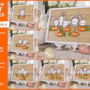 Personalized laser cut files, Set of 6 Easter Laser Cut svg file, Bunny Easter svg, Easter SVG, Easter Laser Cut wood Bunny, glowforge