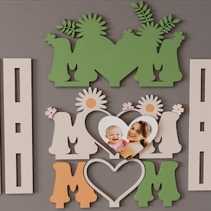 Mother's Day Svg, Mom Photo Frame SVG, Mom Gift Laser Cut File Bundle, Glowforge Ready, Digital Download 3mm image 2