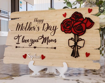 Muttertagsschild Laser Cut File: Floral Shelf Decor (Digitaler Download)
