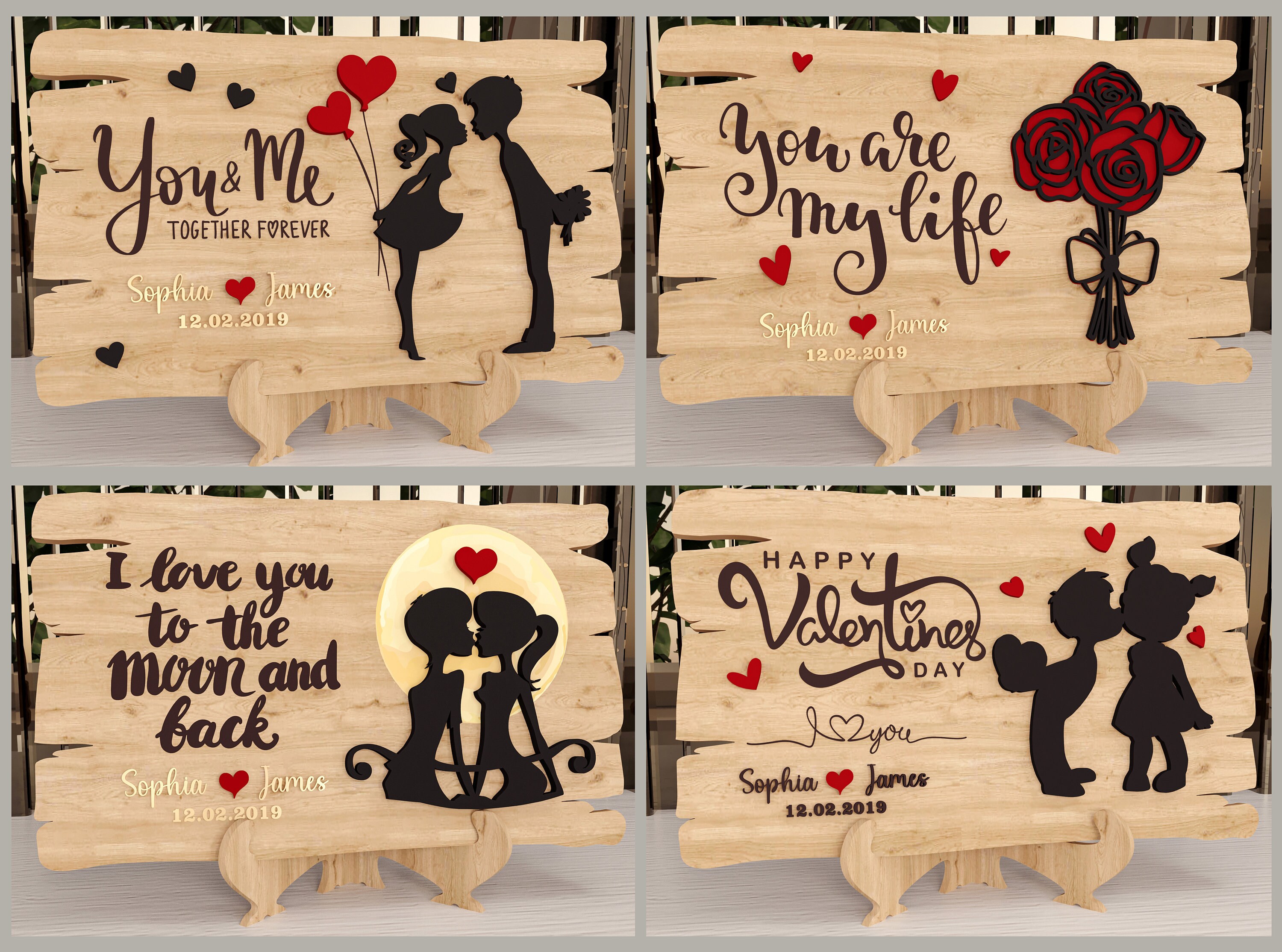 Couple Sign Laser Cut Files: Valentine's Day MEGA Bundle (digital ...