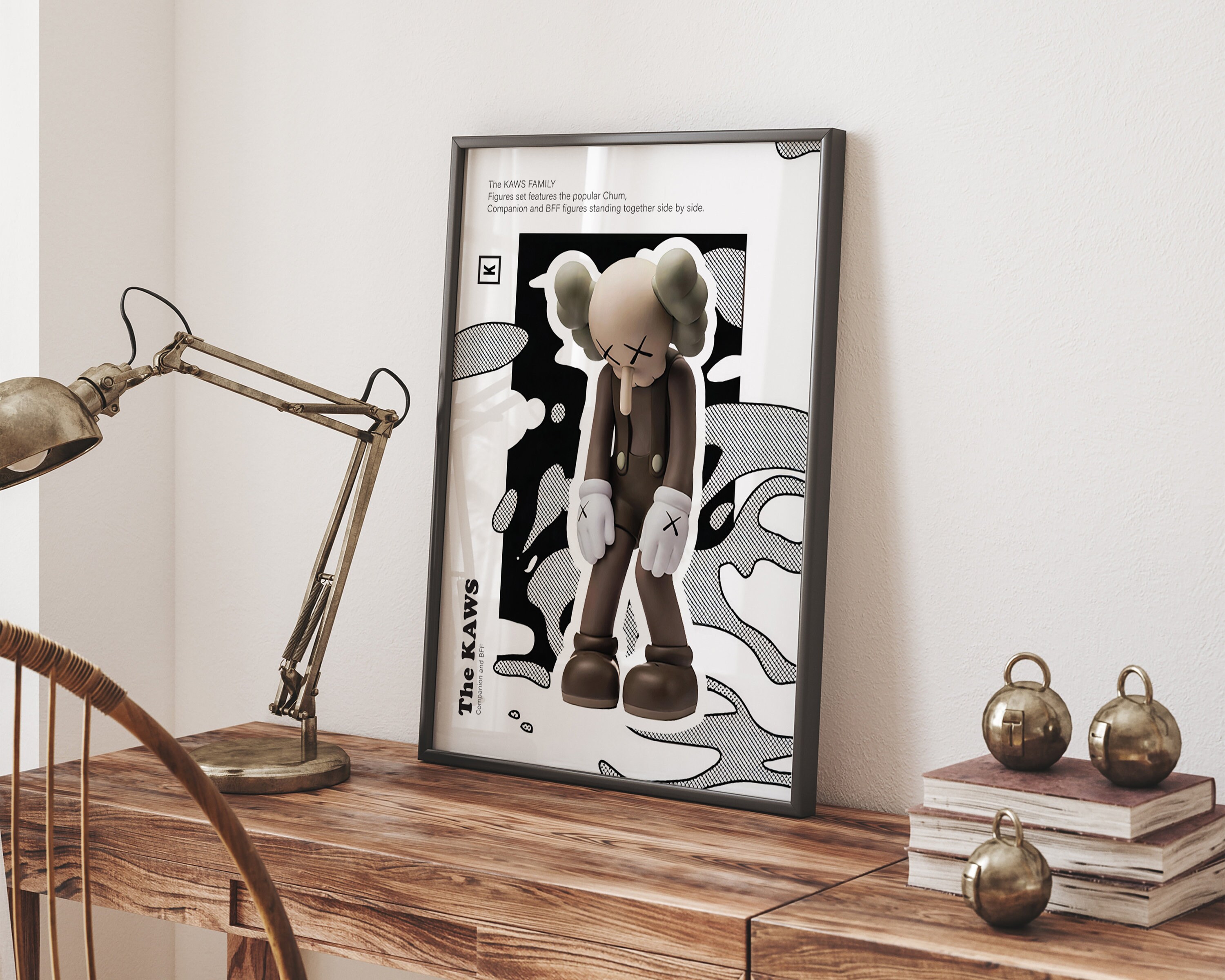 Kaws Figure Printable Wall Art, Minimalist Hypebeast Decor, Kaws Pop