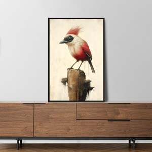 Póster elegante con ilustración de aves: impresión artística mate sostenible para decoración del hogar, decoración natural colorida, regalo para amantes de las aves, estampado animal único