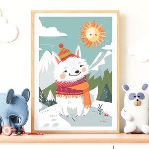 Nursery Decoration Wall Art, Tranquil Children Room Print, Boho Home Decor, Gift for Parents, Warm Nature Wall Hanging