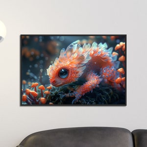 Conjunto de impresión de arte de monstruos diminutos, decoración de pared de criaturas caprichosas, cartel de monstruos coloridos, arte de fantasía, decoración de habitaciones, arte infantil, monstruos juguetones