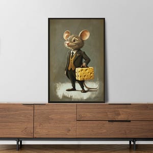 Business Mouse Wall Art | Funny Animal Poster | Cute Office Decor - Director Mouse Poster - Perfect Job Collection