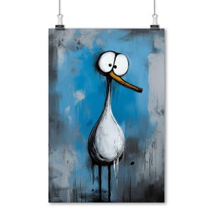 Albatross Wall Art Poster Uccello Divertente / Decorazione Animale Artico / Collezione Creature Pazze Edizione Artica / Regalo per gli Amanti degli Uccelli