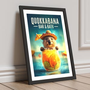 Stampa artistica da parete con Quokka, poster di animali australiani, graziosa decorazione della fauna selvatica, regalo per gli amanti degli animali, illustrazione verticale della natura / ritratto di Quokka