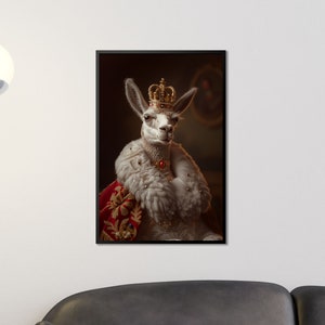 Royal Llama Poster - Majestic Llama Wall Art, Adorable Alpaca Print, South America Decor, Animal Art