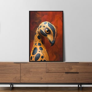 Arte de pared de criaturas fantásticas / Póster de animales vibrantes / Decoración de naturaleza moderna / Impresión de arte de vida salvaje / Regalo para amantes del arte / Póster de criaturas locas