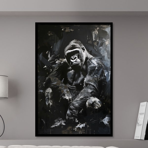 Printable Abstract Animalia - Gorilla Special - Digital Art Wall Decor, Animal Poster, Art Print, Abstract Illustration